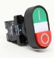 BOTOEIRA DE DUPLO COMANDO - OVAL - S/SINALIZ VERDE VERMELHO BDA 22MM